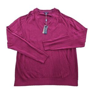 Made Cam Newton V-Neck Long Sleeve Sweater Men's XL Pomegranate NEW Luxe NWT